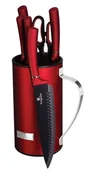 Noże - Czerwony zestaw stalowych noży z silikonową rączką B7-D91 - miniaturka - grafika 1