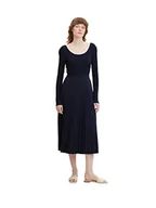 Spódnice - TOM TAILOR Damski Midi plisowana spódnica 1032546, 30025 - Navy Midnight Blue, 40 - miniaturka - grafika 1