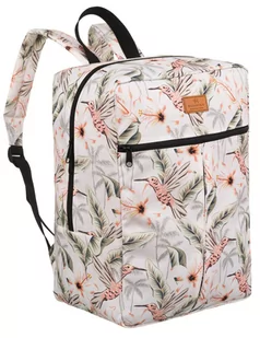 Duży damski plecak podróżny, bagaż podręczny Ryanair/WizzAir z roślinnym wzorem Rovicky, różnokolorowy - Plecaki - miniaturka - grafika 1