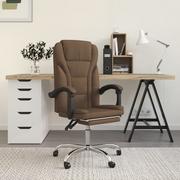 Fotele i krzesła biurowe - Lumarko Rozkładany fotel biurowy, brązowy, obity tkaniną! - miniaturka - grafika 1