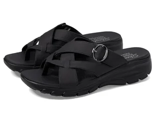 Skechers Klapki damskie Easy Going-Sundown, Czarny/czarny, 7 - Klapki i japonki damskie - miniaturka - grafika 1