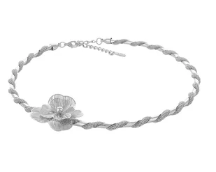 Choker z kwiatem (C23/JES/62AG) - Naszyjniki - miniaturka - grafika 1