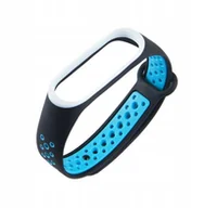 Akcesoria do smartwatchy - Opaska do Xiaomi Mi Band 4 / 3 czarno-niebieski - miniaturka - grafika 1