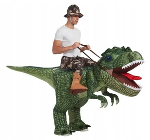 PRZEBRANIE DMUCHANY STRÓJ DINOZAUR T-REX ZIELONY L - Stroje karnawałowe - miniaturka - grafika 1