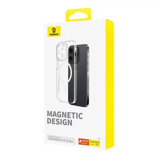 Magnetyczne Etui na telefon iPhone 15 Plus Baseus OS-Lucent Series (Przezroczysty) - Etui i futerały do telefonów - miniaturka - grafika 4