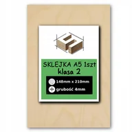 Dekoratorstwo - SKLEJKA 4mm FORMATKA DO LASERA CNC GRAWER 14.8x21cm 148x210mm A5 - Klasa 2 - miniaturka - grafika 1