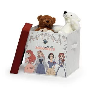 Dziecięcy materiałowy pojemnik z pokrywą Domopak Disney Princess, 30x30x30 cm - Pojemniki na zabawki - miniaturka - grafika 1