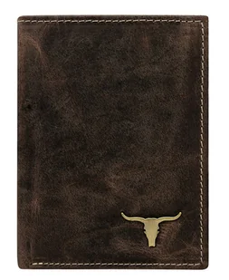 WILD BUFFALO skórzany porfel męski RM-06-BAW Brązowy RM-06-BAW BROWN - Portfele - miniaturka - grafika 1
