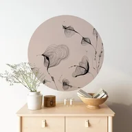 Tapety - Mural DOTS ORGANIC FLOWERS- okrągła dekoracja ścienna - miniaturka - grafika 1