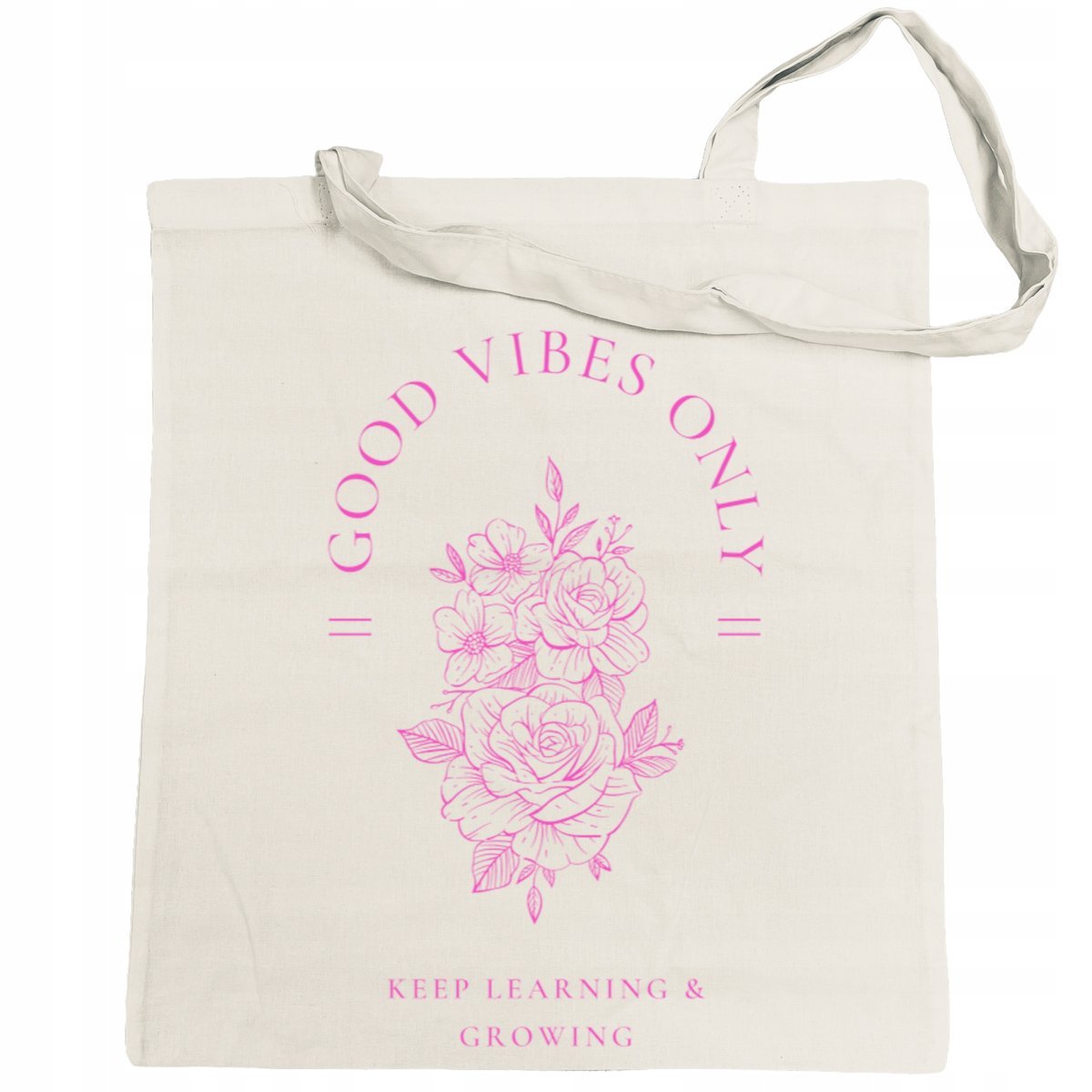 Torba na zakupy nadruk Good Vibes Kwiaty