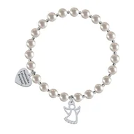 Biżuteria dla dzieci - I KOMUNIA ŚWIĘTA Bransoletka z Aniołem serce srebro GRAWER - miniaturka - grafika 1