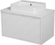 Szafki łazienkowe - Szafka łazienkowa biała 80 cm TRETTO z blatem i umywalką - miniaturka - grafika 1