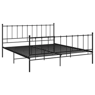Rama łóżka, czarna, VidaXL, metalowa, 140x200 cm - Łóżka - miniaturka - grafika 1