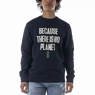 ECOALF, bluza męska Barderalf, bez kaptura, bawełniana tkanina z recyklingu, męska bluza z recyklingu, bluza z kapturem, wygodna i lekka, Granatowy, S - Bluzy męskie - miniaturka - grafika 1