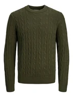 Swetry męskie - Jack & Jones Sweter w kolorze khaki - miniaturka - grafika 1