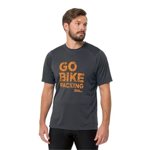 Koszulka z krótkim rękawem męska Jack Wolfskin MOROBBIA VENT T M phantom - S - Koszulki męskie - miniaturka - grafika 1