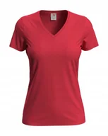 Koszulki i topy damskie - Koszulka damska T-shirt damski Stedman V-neck ST2700 Scarlet Red L - miniaturka - grafika 1