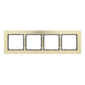 Klawisze i ramki - Karlik Ramka poczwórna Deco metal - mosiądz szczotkowany, grafit - miniaturka - grafika 1