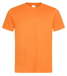 Koszulki męskie - Pomarańczowy Bawełniany T-Shirt Męski Bez Nadruku -STEDMAN- Koszulka, Krótki Rękaw, Basic, U-neck - Stedman - grafika 1