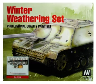 Vallejo Model Color Zestaw 9 farb + 2 pędzelki Winter Weathering Vallejo 72220 - Kolejki i akcesoria - miniaturka - grafika 1
