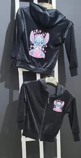 bluza welurowa STITCH czarna - Moda i Uroda OUTLET - miniaturka - grafika 1