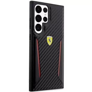 Ferrari FEHCS23LNPYK S23 Ultra S918 czarny/black hardcase Carbon Contrast Edges - Etui i futerały do telefonów - miniaturka - grafika 4