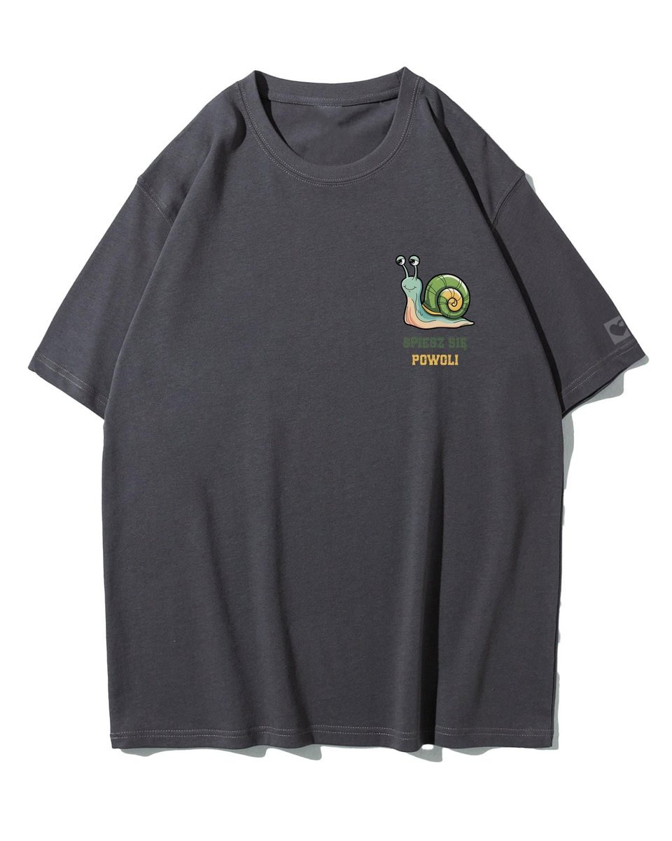 Koszulka oversize Ślimaczy Luz Śmieszne Zwierzęta Grafitowy XL