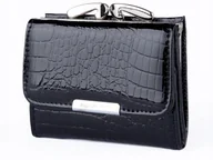 Portfele - ﻿Mały portfel damski skórzany portmonetka lakier - miniaturka - grafika 1