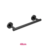 Wieszaki łazienkowe - 40 cm czarny wieszak na ręczniki ze stali nierdzewnej 304, pojedynczy szczotkowany pręt - miniaturka - grafika 1