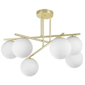 Lampy sufitowe - NOWOCZESNA LAMPA SUFITOWA WISZĄCA KLASYCZNE ZŁOTO LEDO W6 - miniaturka - grafika 1