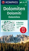 Przewodniki - Dolomity Mapa Turystyczna Kompass x 4 Zestaw Map 672 Etui - miniaturka - grafika 1