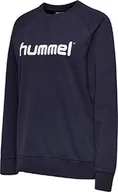 Bluzy damskie - Hummel Damska bluza z logo Hmlgo Cotton niebieski morski M 203519-7026 - miniaturka - grafika 1