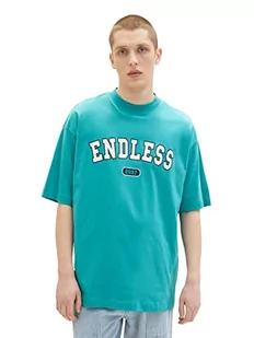 TOM TAILOR Denim Koszulka męska 1036451, 31044-Deep Turquoise, XXL, 31044 – głęboki turkus, XXL - Koszulki męskie - miniaturka - grafika 1