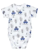 Body dla niemowląt - Chłopięce body bawełna krótki rękaw miś w samochodzie Nicol,r.56 - miniaturka - grafika 1