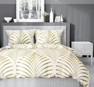 Pościel - Pościel bawełniana 160x200cm BIAŁA W ZŁOTE WZORY - miniaturka - grafika 1