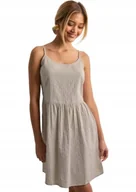 Sukienki - PIECES SUKENKA BEŻOWA NA LATO MINI WIĄZANA S DRH - miniaturka - grafika 1