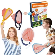 Piłki dla dzieci - GRA PROCO ŁAPACZ PALETKI ZRĘCZNOŚCIOWA CATCH BALL GRA RZUCAJ ŁAP PALETKI + PIŁKA BADMINTON NOWOCZESNY DYSK DO GRY RAKIETY - miniaturka - grafika 1