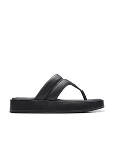 Clarks Skórzane japonki "Alda Walk" w kolorze czarnym - Klapki i japonki damskie - miniaturka - grafika 1