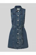 Sukienki - Sukienka jeansowa z wiązanym paskiem model ALVI - Noisy May - miniaturka - grafika 1