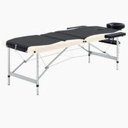 Stoły i łóżka do masażu - VidaXL 3-strefowy, składany stół do masażu, aluminium, czarno-beżowy - miniaturka - grafika 1