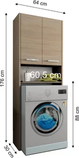 Szafka łazienkowa nad pralke LUNA 64 cm - Szafki łazienkowe - miniaturka - grafika 3