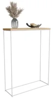 Konsole i sekretarzyki - Konsola minimalistyczna do przedpokoju dąb artisan + biały - Krux 3X - miniaturka - grafika 1