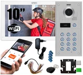 Wideodomofony - Wideodomofon 2 przewodowy 5tech Twin monitor 10" VIRGO(W) Stacja 82222 SZYRFATOR KOD CZYTNIK - miniaturka - grafika 1