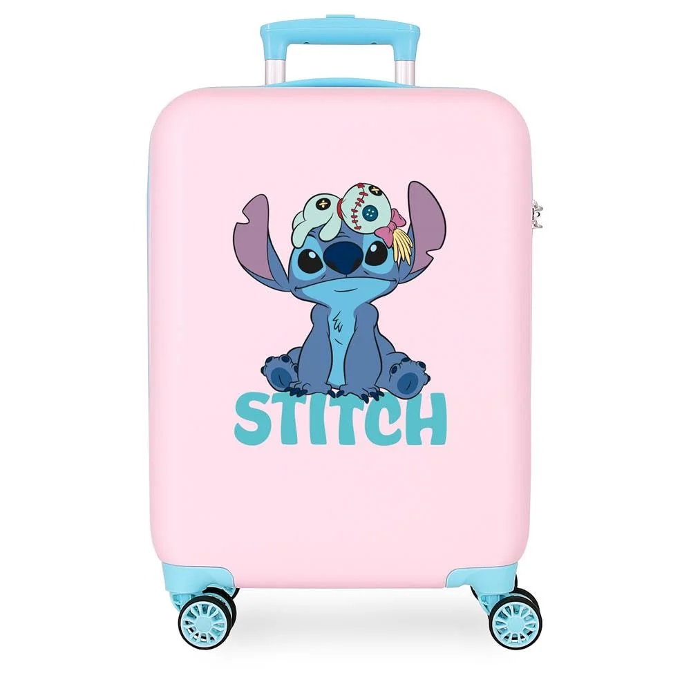 Joumma Disney Stitch różowa walizka kabinowa 38 x 55 x 20 cm sztywny 2 kg zamek szyfrowy z boku ABS 2 kg 35 l bagaż podręczny, Różowy kolor, Talla ú..