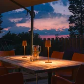 Lampy ogrodowe - Lampa akumulatorowa LED SLV Vinolina Two, kolor rdzawy, aluminium, Ø 11 cm - miniaturka - grafika 1