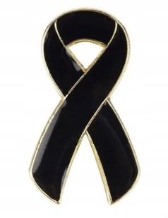 Przypinka, Pin, Broszka, Brocha, Plakietka -Symbol Żałoby - Wstążka Żałobna - Broszki - miniaturka - grafika 1