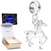 Wisiorki - CHARMS SREBRNY Wiszący z Koniem Lśniący Koń Konik Hobby dla Koniary SREBRO - miniaturka - grafika 1