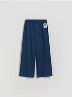 Spodnie i spodenki dla dziewczynek - Reserved - Dresowe spodnie wide leg - granatowy - miniaturka - grafika 1
