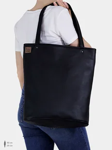 Shopper XL torba czarna na zamek - Torebki damskie - miniaturka - grafika 1
