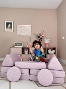 Sofa dla dzieci Shappy play original jasno różowy - Łóżka dla dzieci i młodzieży - miniaturka - grafika 1